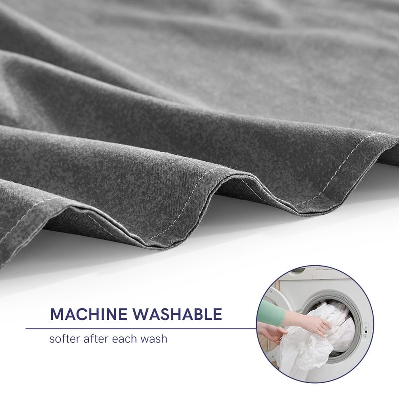 YnM Exclusive Cooling Duvet Cover for Weighted Blankets with 16 Strings (Gradient Dark Grey, 48"x 72") - Image 5